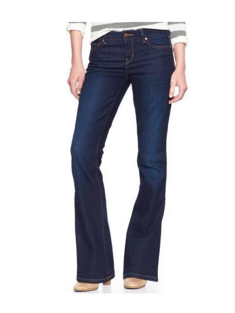 Gap 1969 Curvy Bootcut Flare Jeans Women 33 Low Rise Western Boho